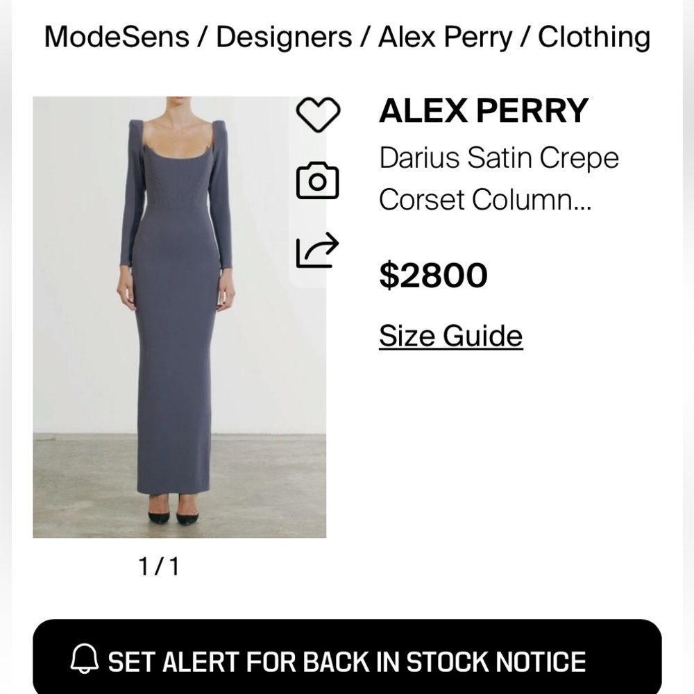 Alex Perry Long Sleeve Satin Crepe Corset Dress